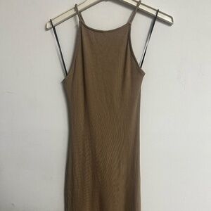 H&M Nude Mini Ribbed Dress